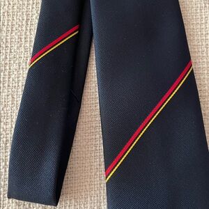 VTG AUSTRALIAN Tee-Dee Dark Navy Blue Tie Red Gold Stripe Official Emblem